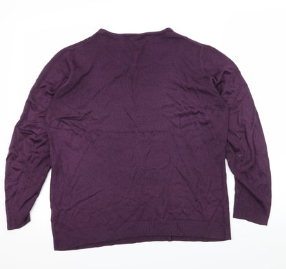 Prewor Womens Purple  Knit Pullover Jumper Size 12