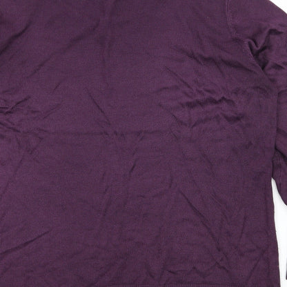 Prewor Womens Purple  Knit Pullover Jumper Size 12