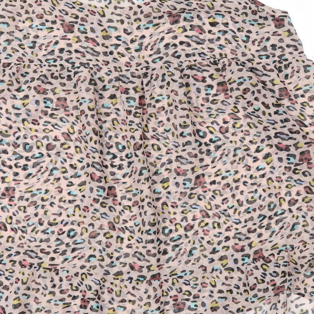 Mimi Chica Womens Multicoloured Animal Print  Basic Blouse Size L