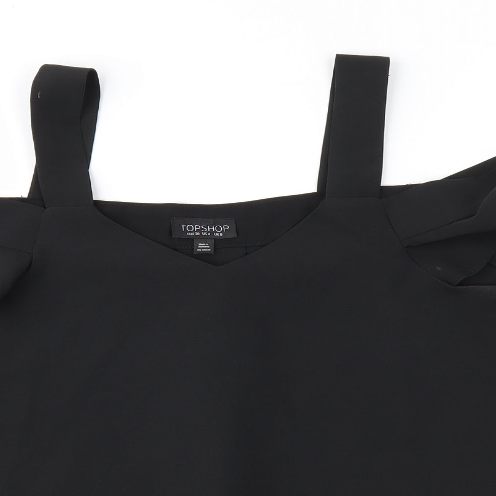 Topshop Womens Black   Basic Blouse Size 8