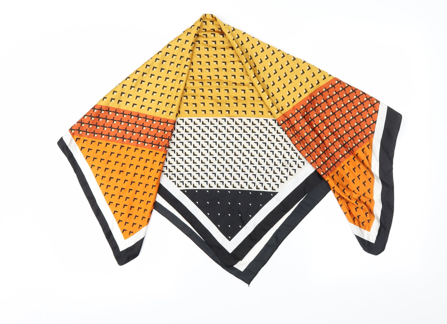 Preworn Womens Orange Geometric   Scarf