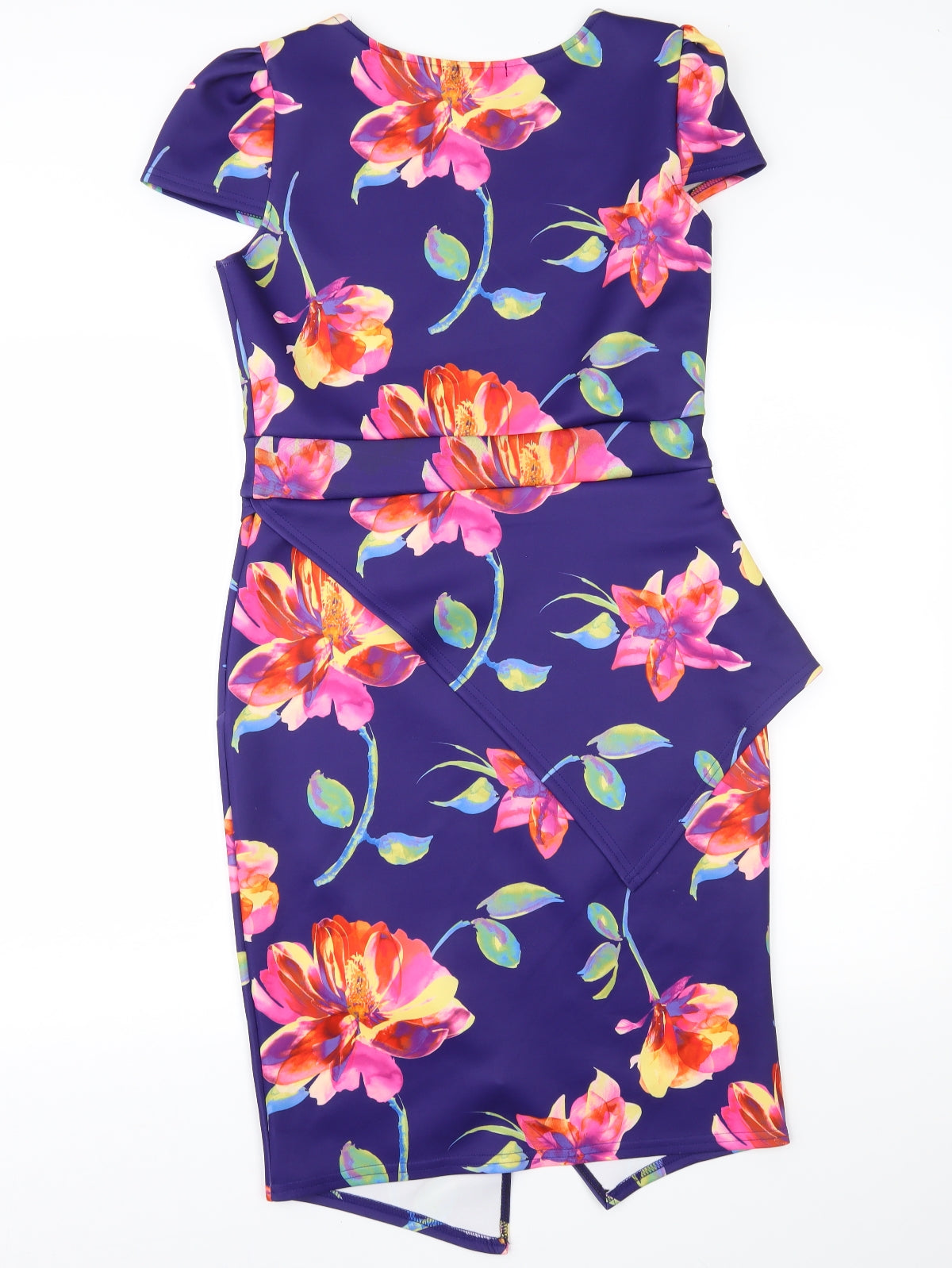 Evita Womens Purple Floral  A-Line  Size 14