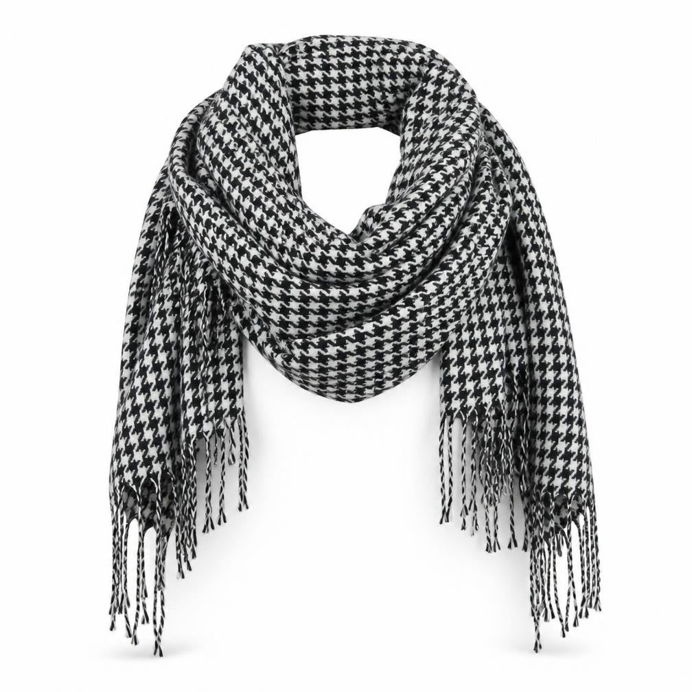 Preworn Womens Multicoloured Houndstooth Knit  Shawl/Wrap