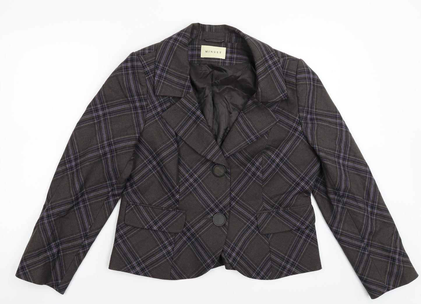 Minuet Womens Grey Check  Jacket Suit Jacket Size 14