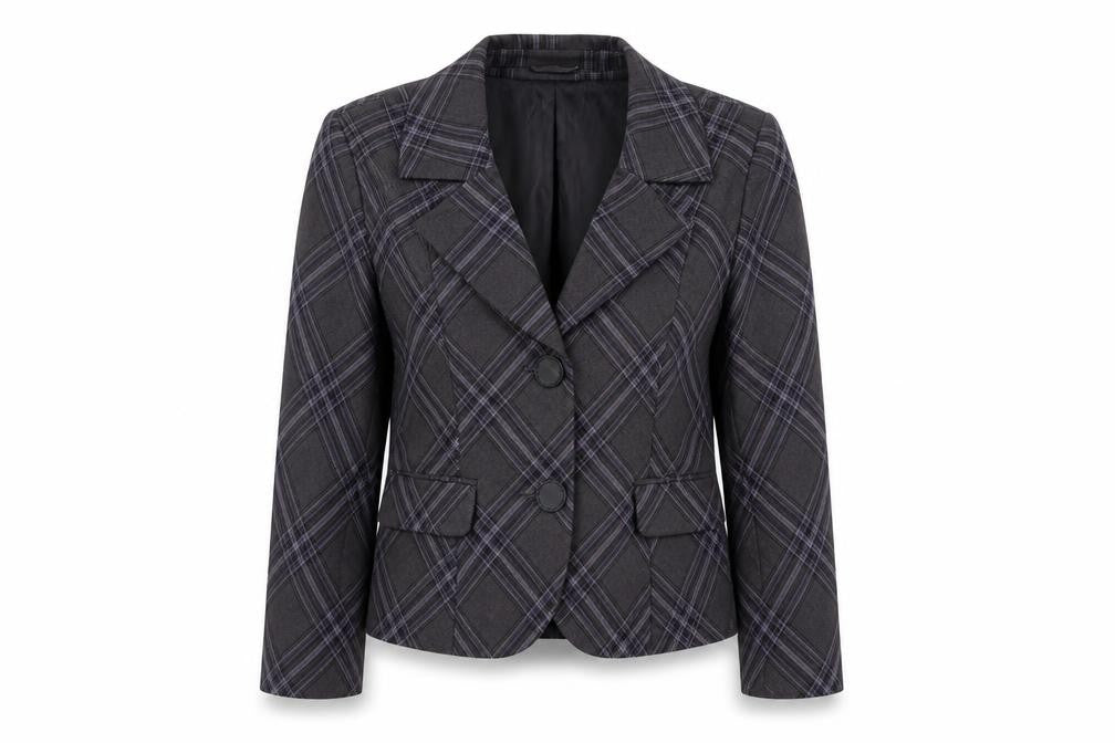 Minuet Womens Grey Check  Jacket Suit Jacket Size 14