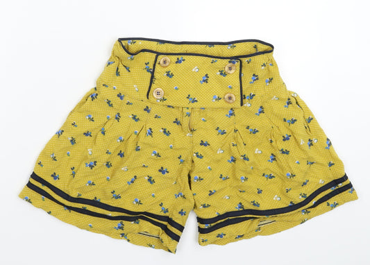 NEXT Girls Yellow Floral  Bermuda Shorts Size 7 Years