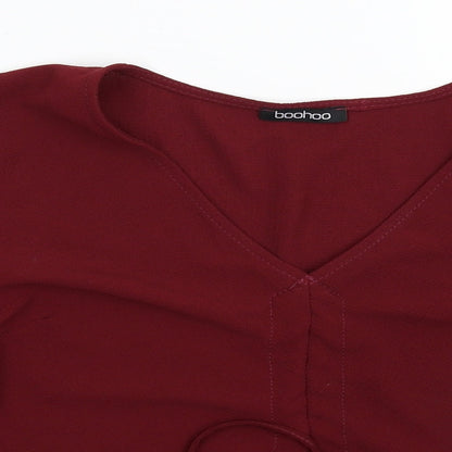 Preloved Boohoo Womens Brown   Basic Blouse Size 10 - Detail