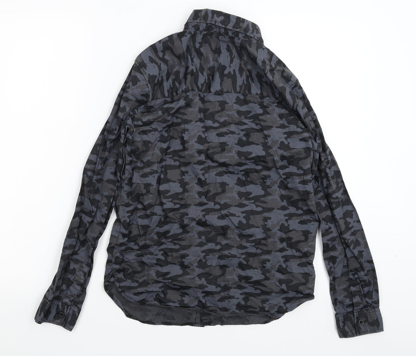 Primark Boys Grey Camouflage  Basic Button-Up Size 12-13 Years
