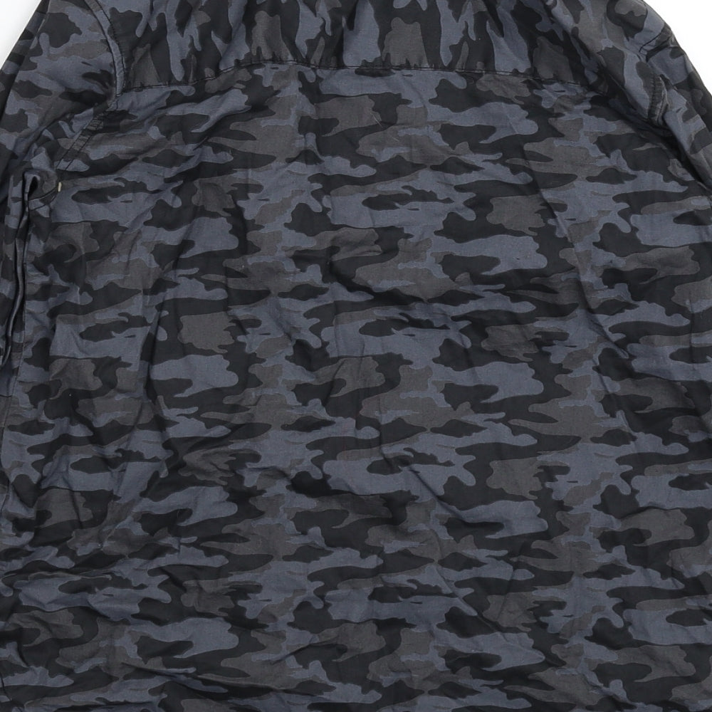 Primark Boys Grey Camouflage  Basic Button-Up Size 12-13 Years