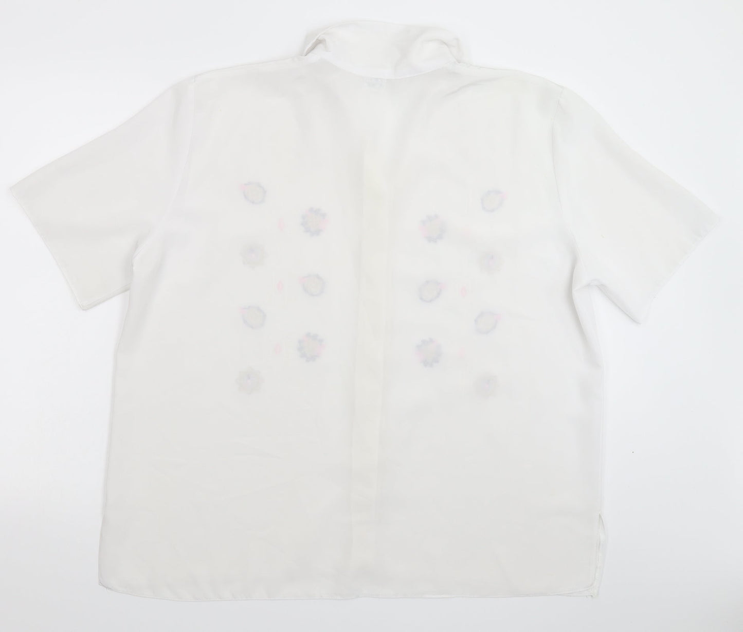 Preworn Womens White Floral  Basic Button-Up Size 20