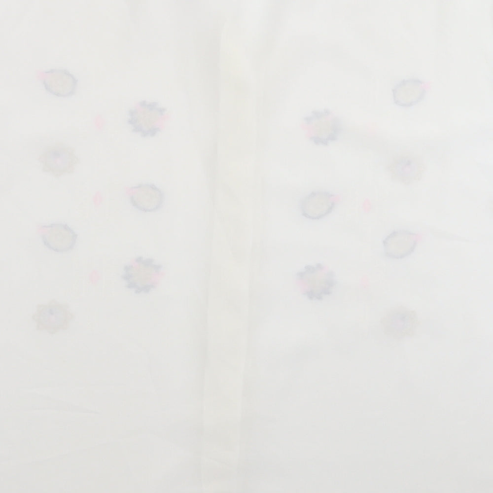 Preworn Womens White Floral  Basic Button-Up Size 20