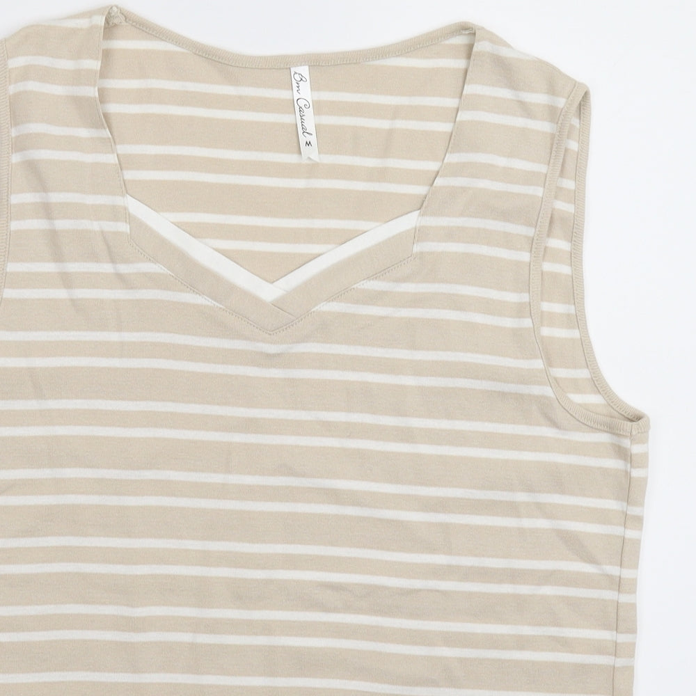 BM Womens Grey Striped  Basic Tank Size M