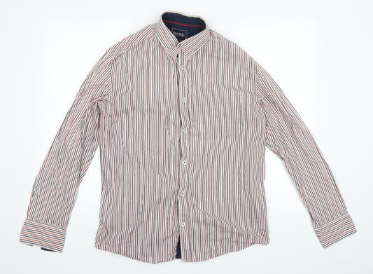 Bare Leisure Mens Red Striped   Button-Up Size L
