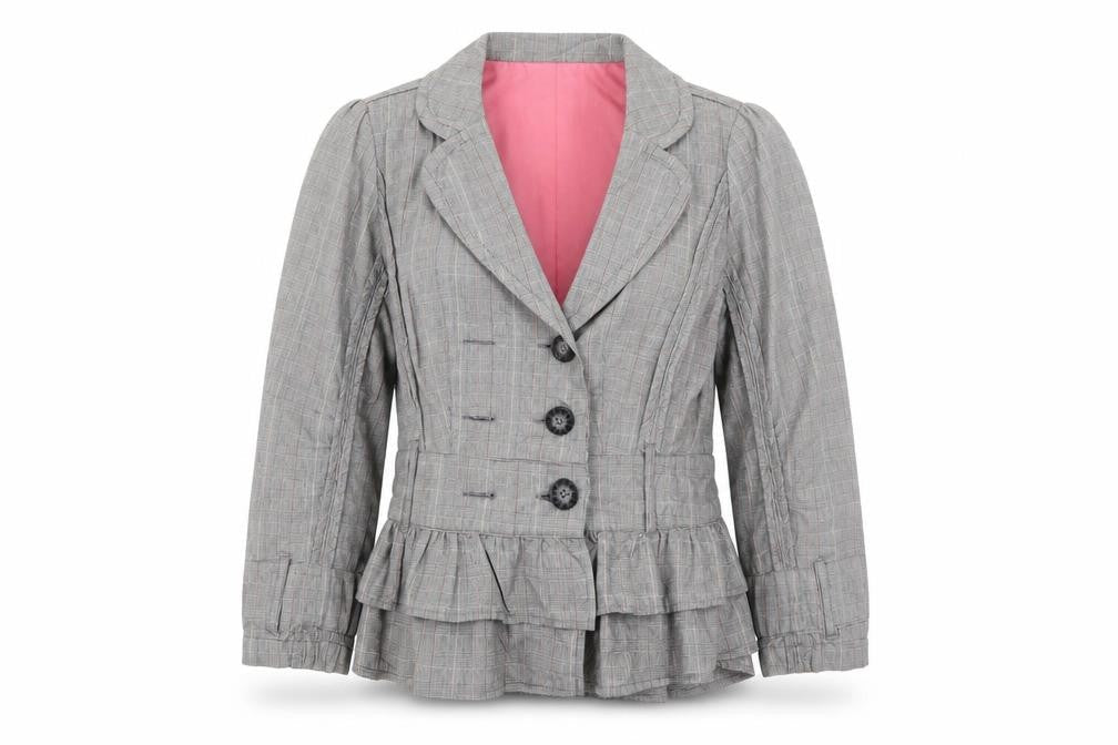 River Island Womens Grey Check  Jacket Suit Jacket Size 14