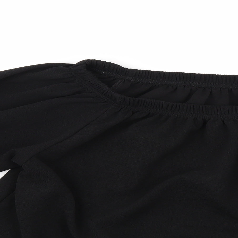 PRETTYLITTLETHING Womens Black   Basic Blouse Size M  - Cropped