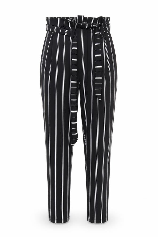 Select Womens Black Striped  Trousers  Size 8 L29 in