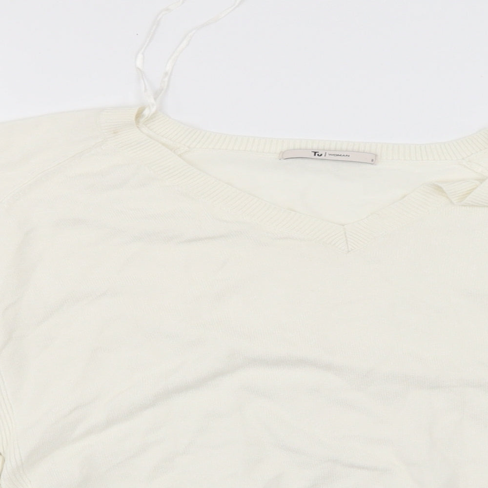 TU Womens White   Pullover Jumper Size 8