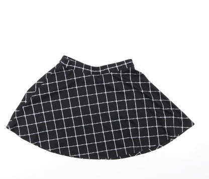 F&F Girls Black Check  Flare Skirt Size 10-11 Years