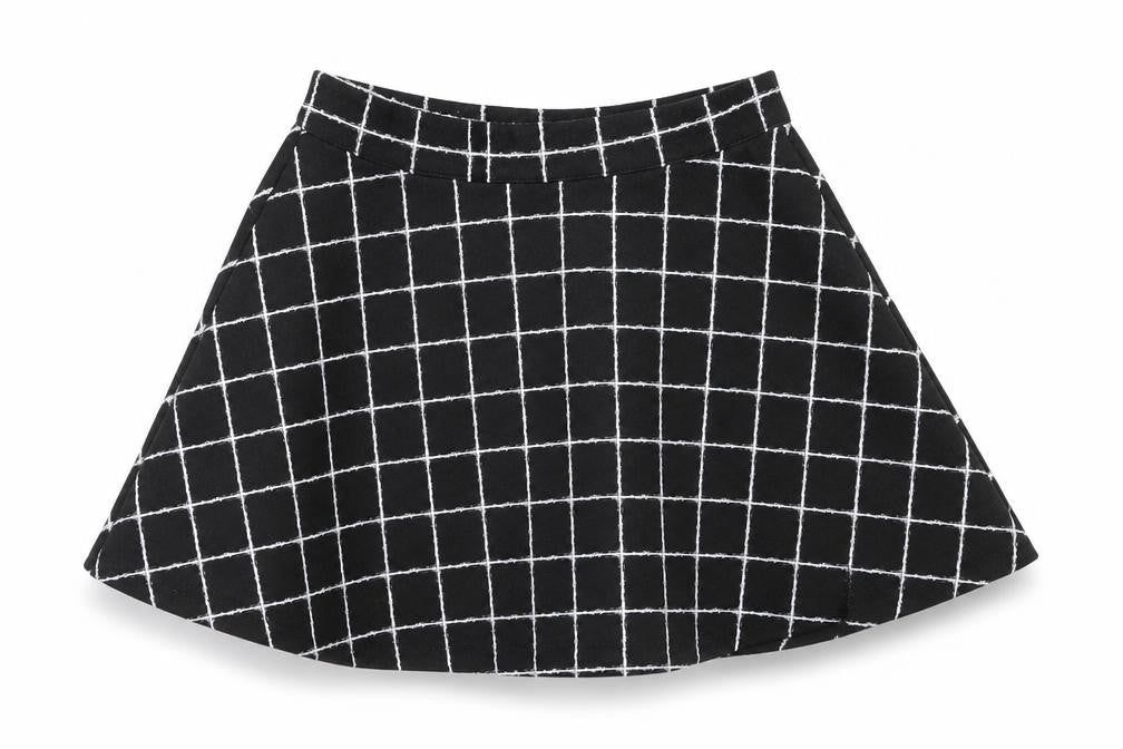 F&F Girls Black Check  Flare Skirt Size 10-11 Years