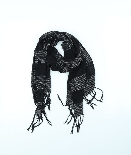 Preworn Womens Black Striped   Scarf