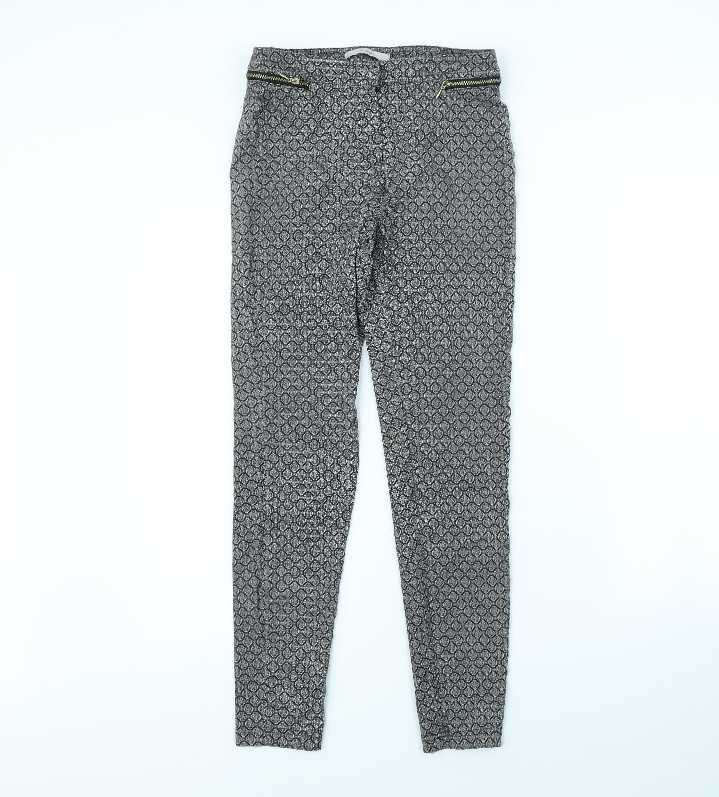 George Womens Black Geometric  Trousers  Size 8 L28 in