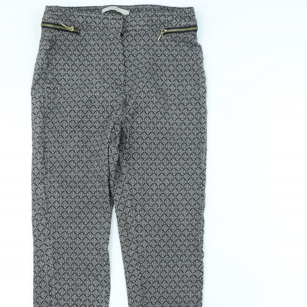George Womens Black Geometric  Trousers  Size 8 L28 in
