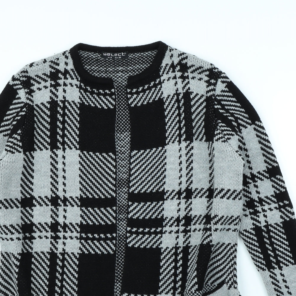 Select Womens Black Check  Jacket  Size 8