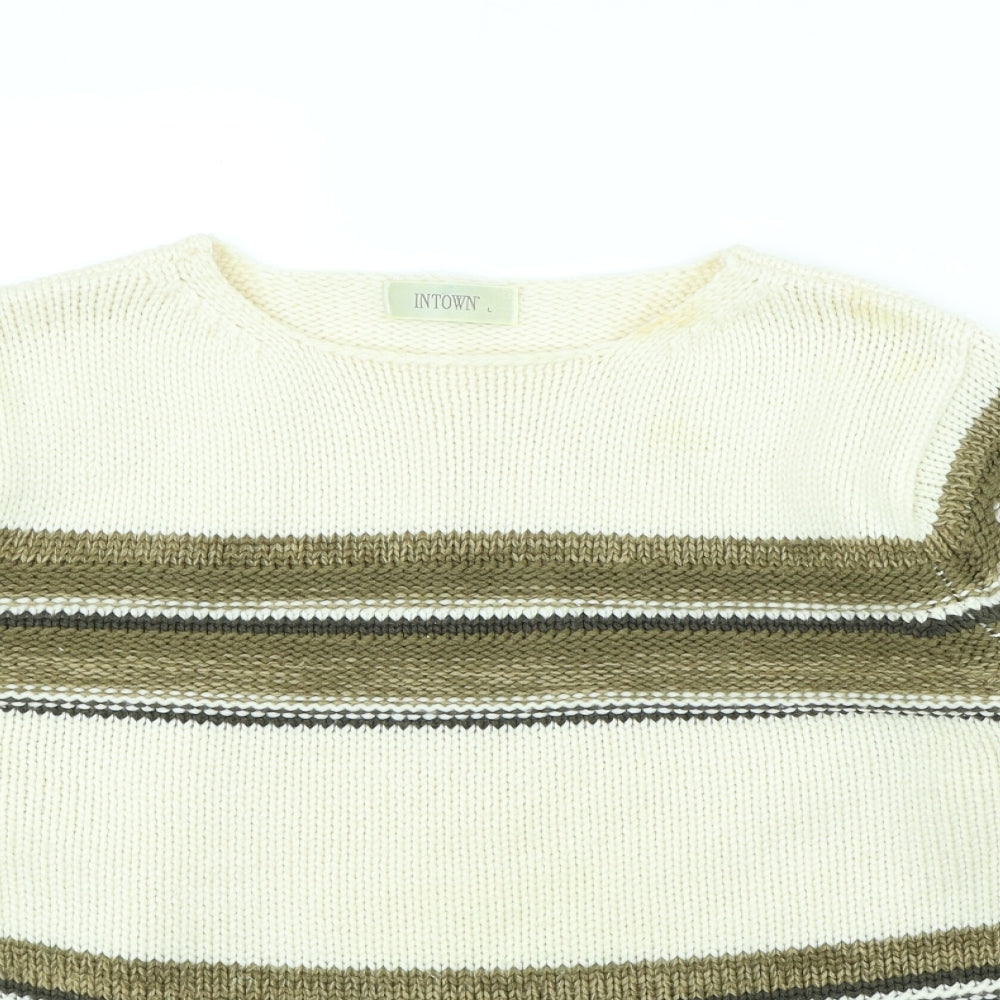 In Town Womens White   Pullover Jumper Size L