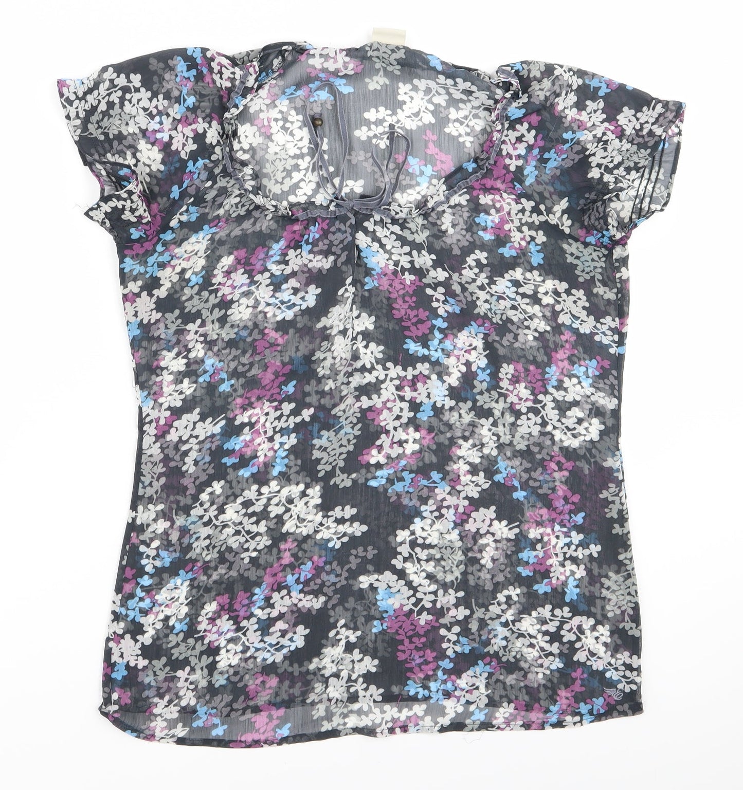 espirit Womens Black Floral  Basic Blouse Size 6