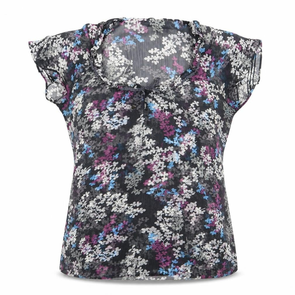 espirit Womens Black Floral  Basic Blouse Size 6
