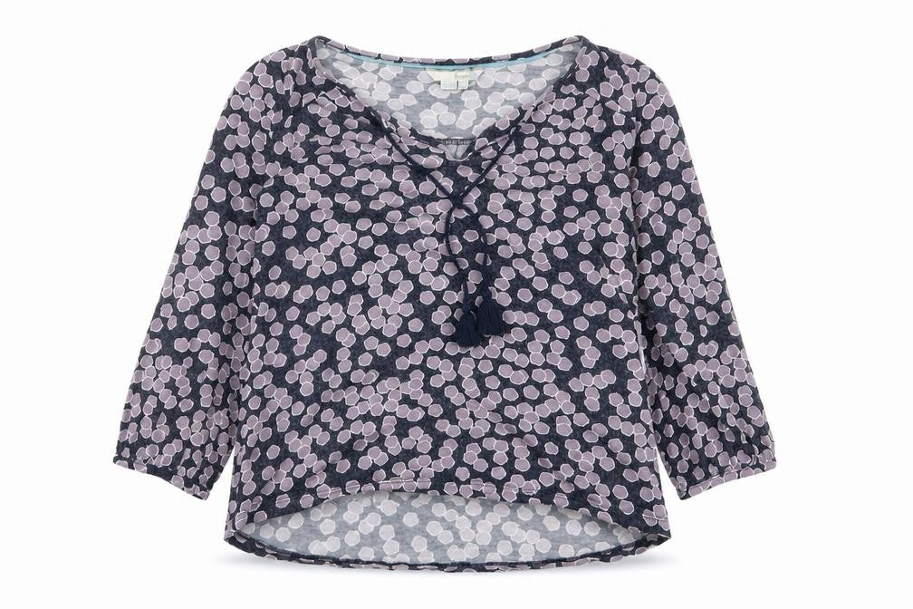 Preworn Womens Purple Floral  Basic Blouse Size 6
