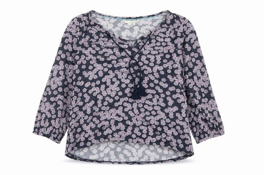 Preworn Womens Purple Floral  Basic Blouse Size 6