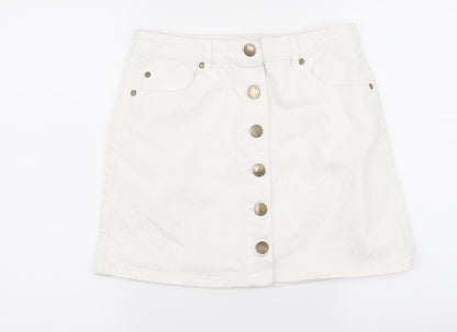 Preloved prmarki Womens White  Rayon Straight & Pencil Set Size 10 - Front