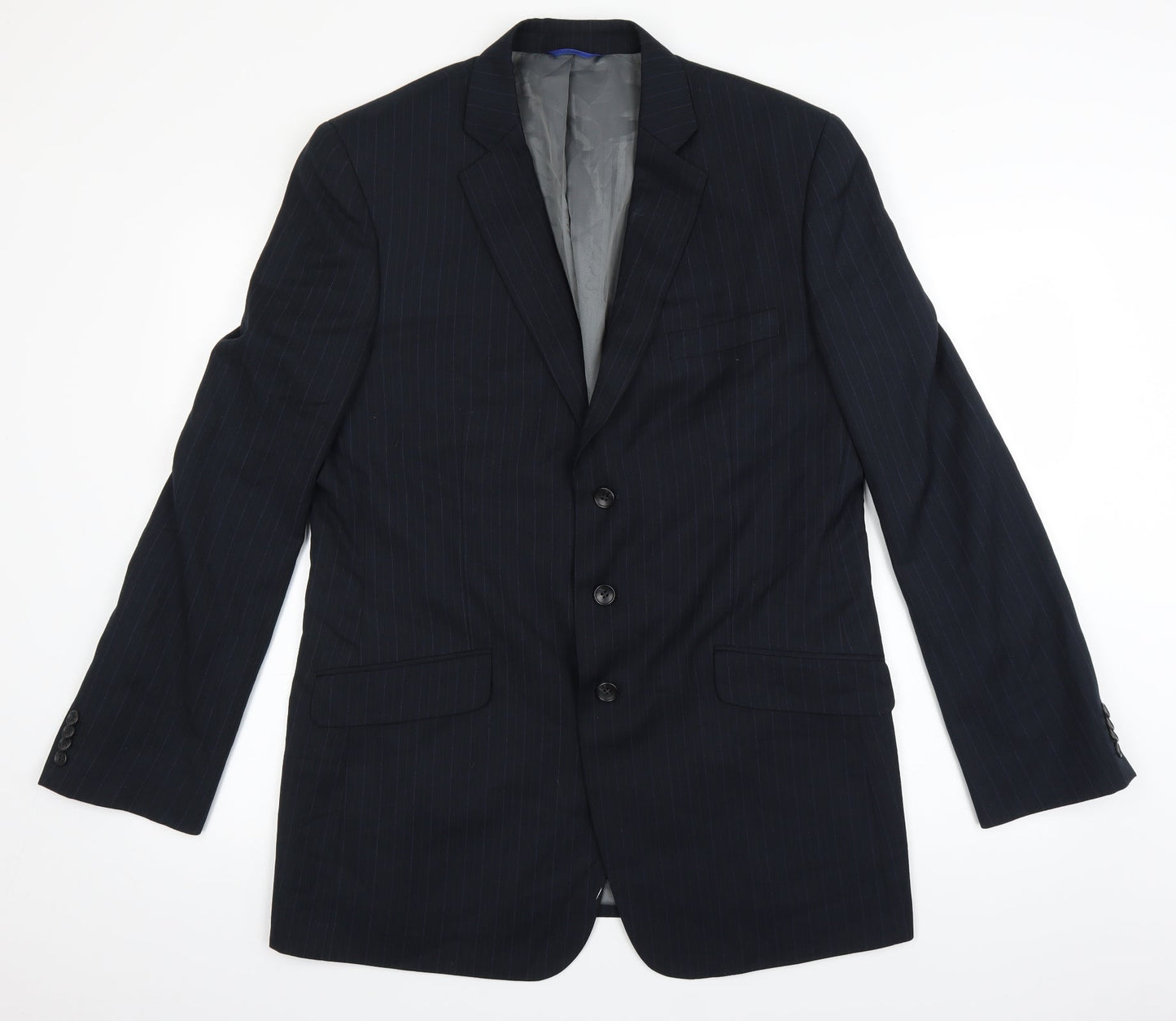 BHS Mens Blue Striped  Jacket Suit Jacket Size 42