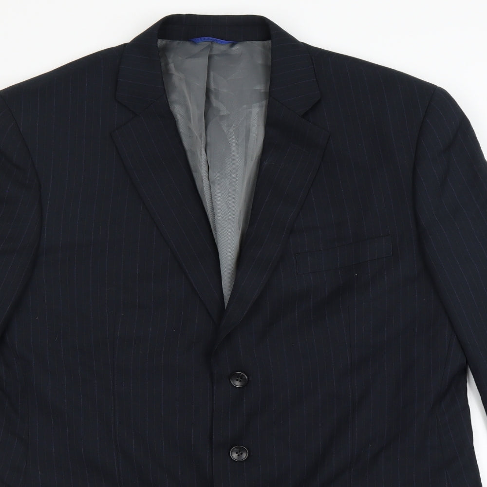 BHS Mens Blue Striped  Jacket Suit Jacket Size 42