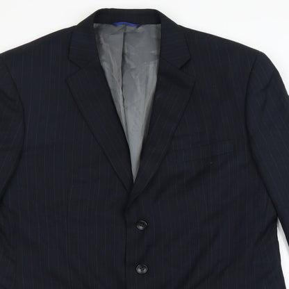 BHS Mens Blue Striped  Jacket Suit Jacket Size 42