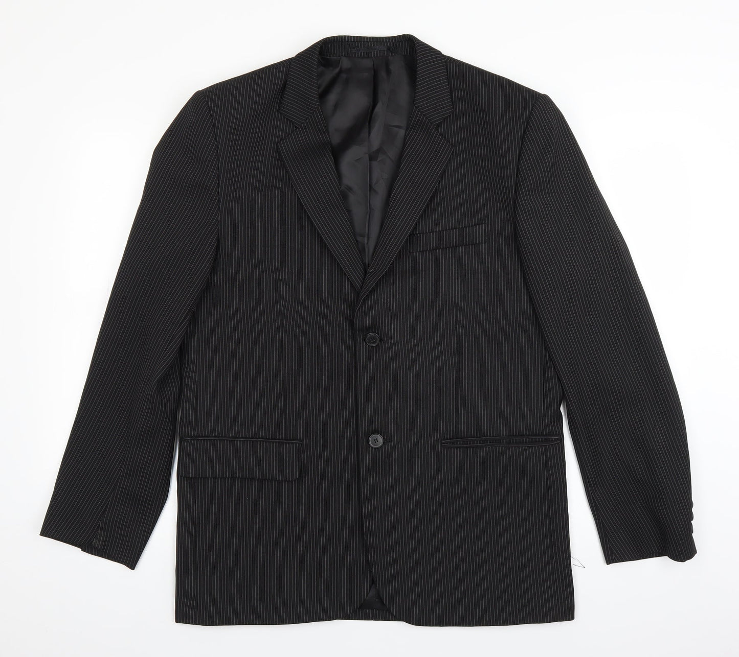 Jack ashore Mens Black Striped  Jacket Suit Jacket Size 38