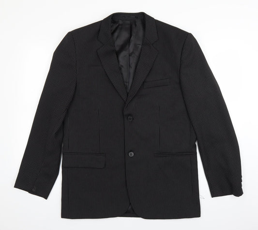 Jack ashore Mens Black Striped  Jacket Suit Jacket Size 38