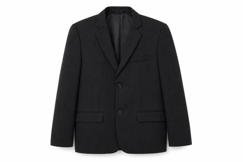 Jack ashore Mens Black Striped  Jacket Suit Jacket Size 38