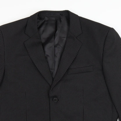 Jack ashore Mens Black Striped  Jacket Suit Jacket Size 38