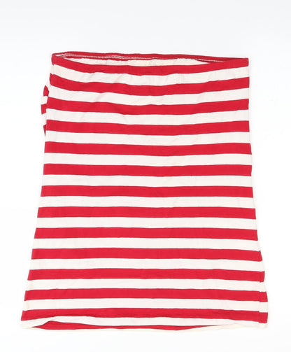 Preloved EDITIONS Womens Red Striped  Basic Tank Size 16 - Back