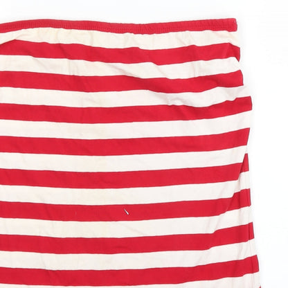 Preloved EDITIONS Womens Red Striped  Basic Tank Size 16 - Detail