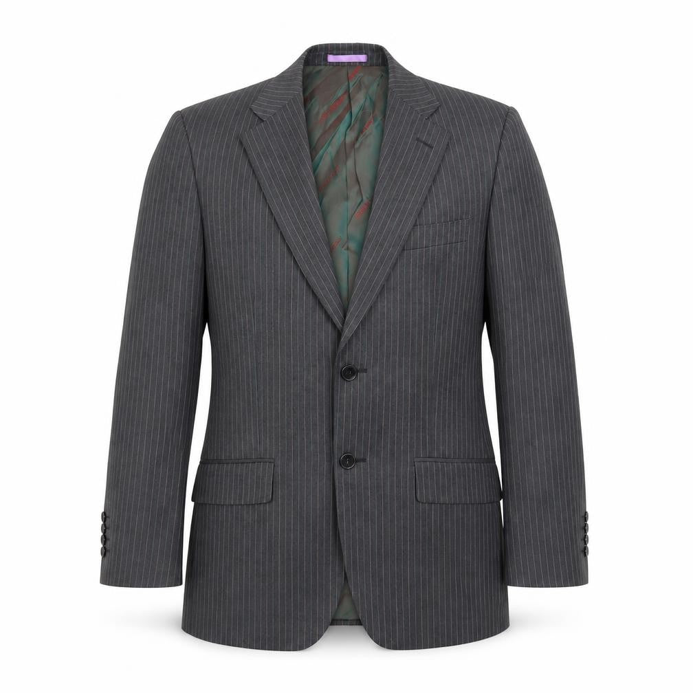 French Eye Mens Grey Striped  Jacket Suit Jacket Size 38