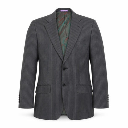 French Eye Mens Grey Striped  Jacket Suit Jacket Size 38