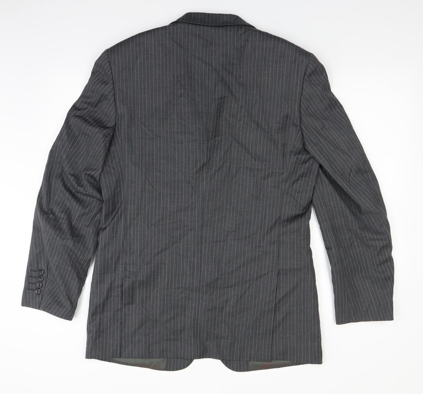 French Eye Mens Grey Striped  Jacket Suit Jacket Size 38