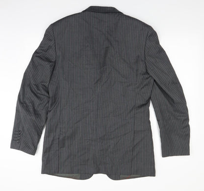 French Eye Mens Grey Striped  Jacket Suit Jacket Size 38