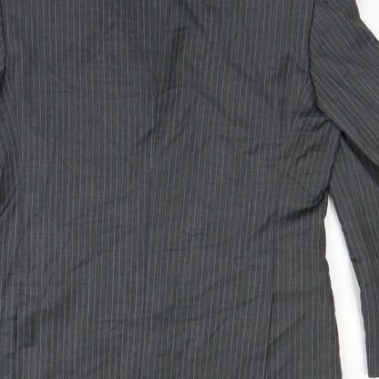 French Eye Mens Grey Striped  Jacket Suit Jacket Size 38
