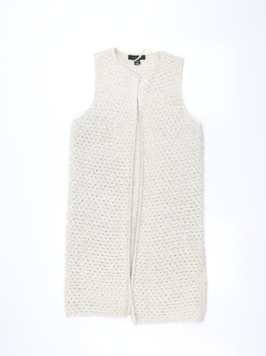 atmosp Womens White  Knit Jacket Coatigan Size S