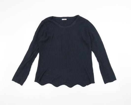 ANNE WEYBURN Womens Blue   Pullover Jumper Size 14