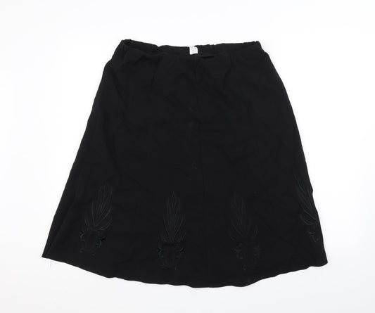 Preworn Womens Black   A-Line Skirt Size 14